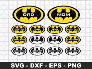 Batman Mom Dad Family Logo SVG
