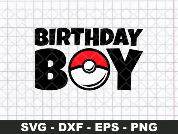 Birthday Boy Pokemon Ball SVG