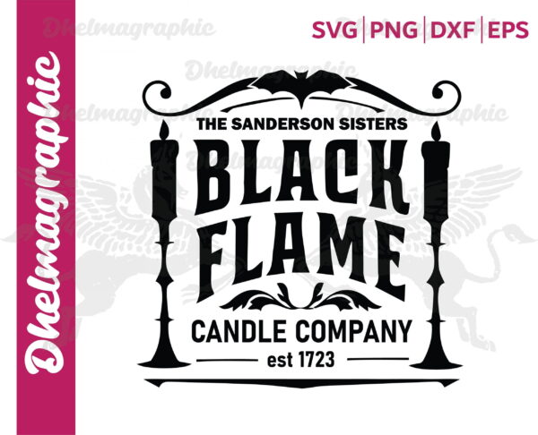 Black Flame Candle Company SVG Hocus Pocus Halloween SVG PNG DXF EPS scaled Vectorency Black Flame Candle Company SVG, Hocus Pocus, Halloween SVG, PNG, DXF, EPS