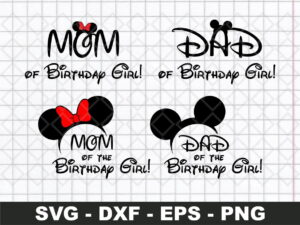 Disney Birthday Girl SVG Bundle, Dad Of Birthday Girl SVG