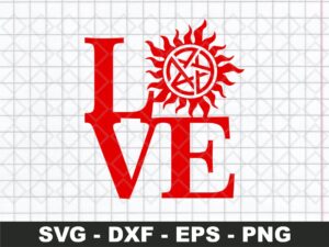 Love Supernatural SVG Red Vector File