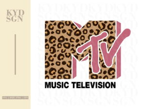 MTV Old School Leopard Print Sublimation Design PNG Instant Download