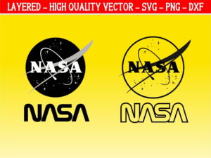 Nasa Logo Outline SVG Cricut Cut File Instant Download