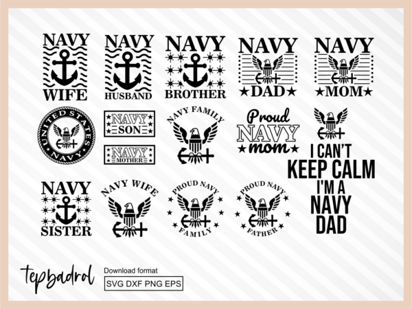 Navy SVG Navy Family T Shirt Design