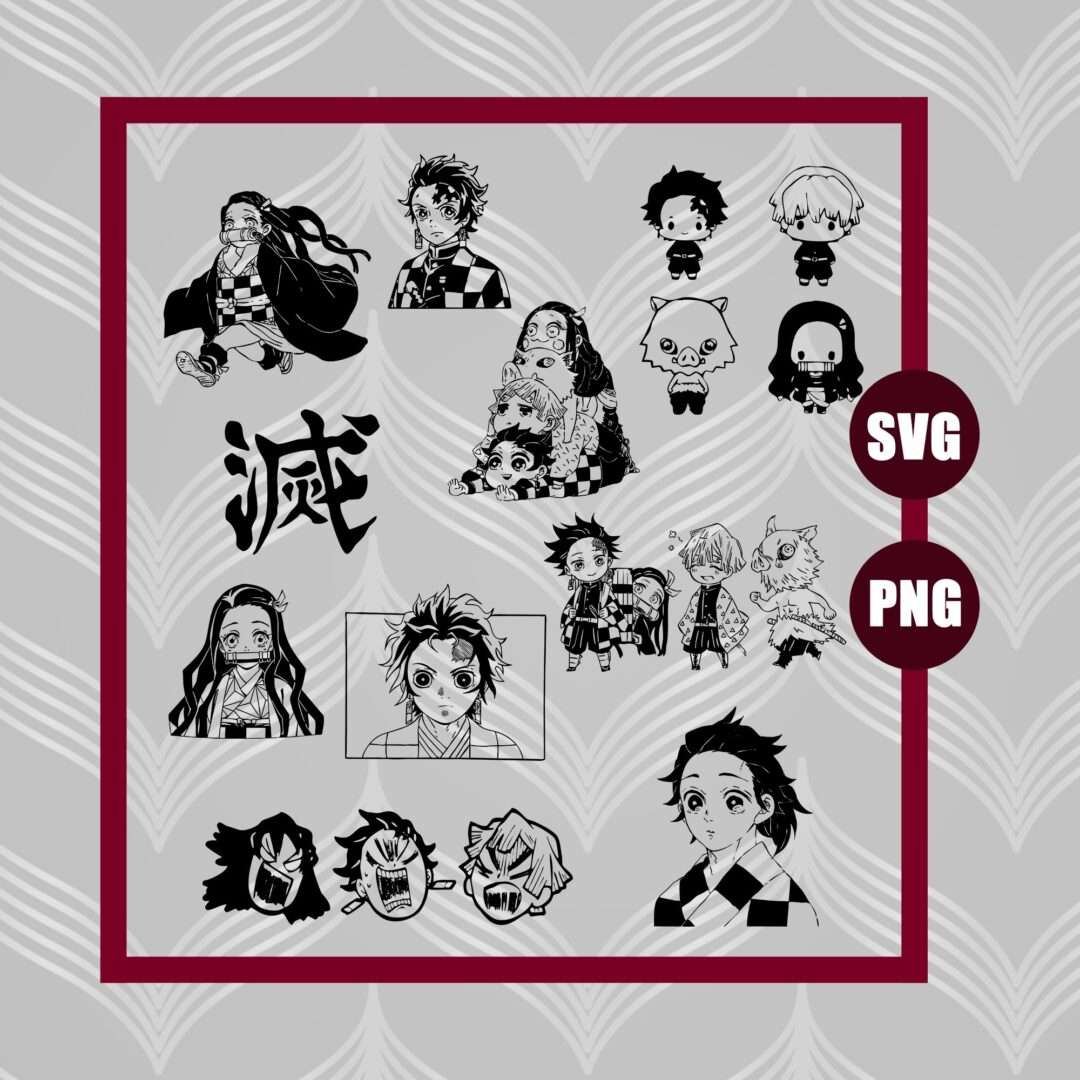 Demon Slayer Nezuko Tanjiro Inosuke Svg Png For Cricut And Silhouette Machine Vectorency