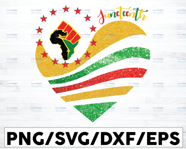 WTMETSY16122020 01 10 Vectorency Juneteenth Heart PNG, Juneteenth PNG for Sublimation, Since 1865 Juneteenth PNG for Sublimation