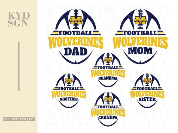 football family Michigan Wolverines SVG Mom Dad
