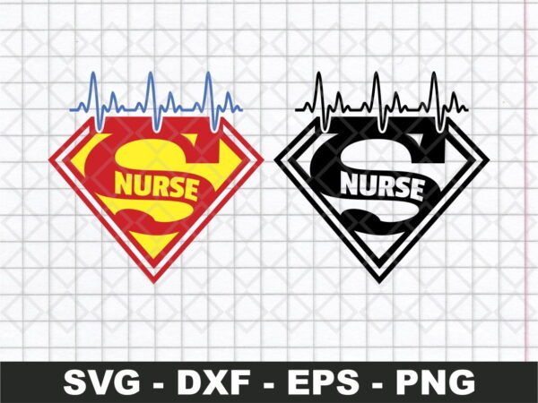 superman nurse heartbeat svg
