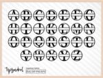 26 Split Monogram SVG DXF PNG EPS Individual for Keychain Split Circle Alphabet