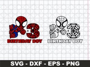 3rd Birthday SVG Birthday Boy SVG, Spiderman Birthday SVG