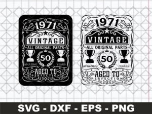50th Birthday Svg, Aged To Perfection Svg, Vintage Svg