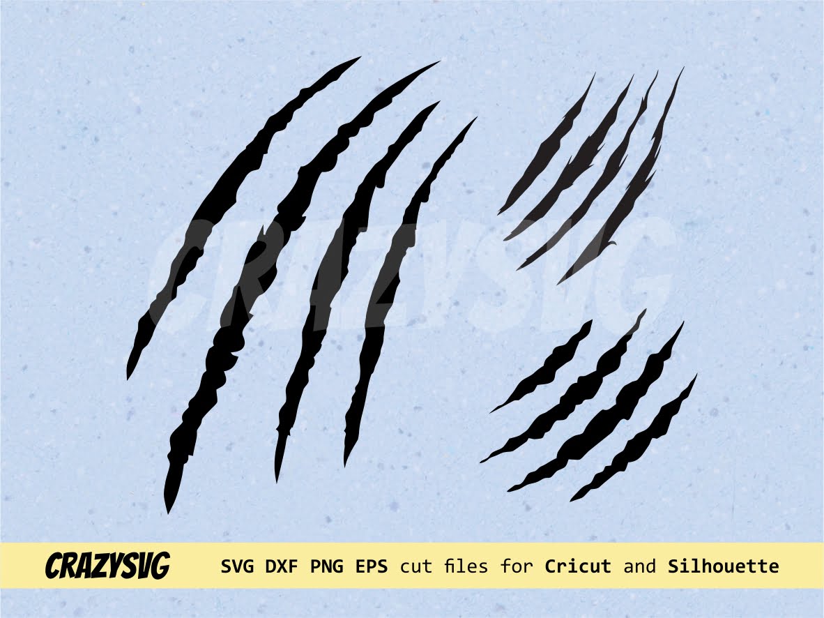 Claw Cut File for Cricut Silhouette Cameo Scratch Marks svg Cat Scratch Svg Instant Download Claw Marks SVG Jurassic Svg Scratches Svg