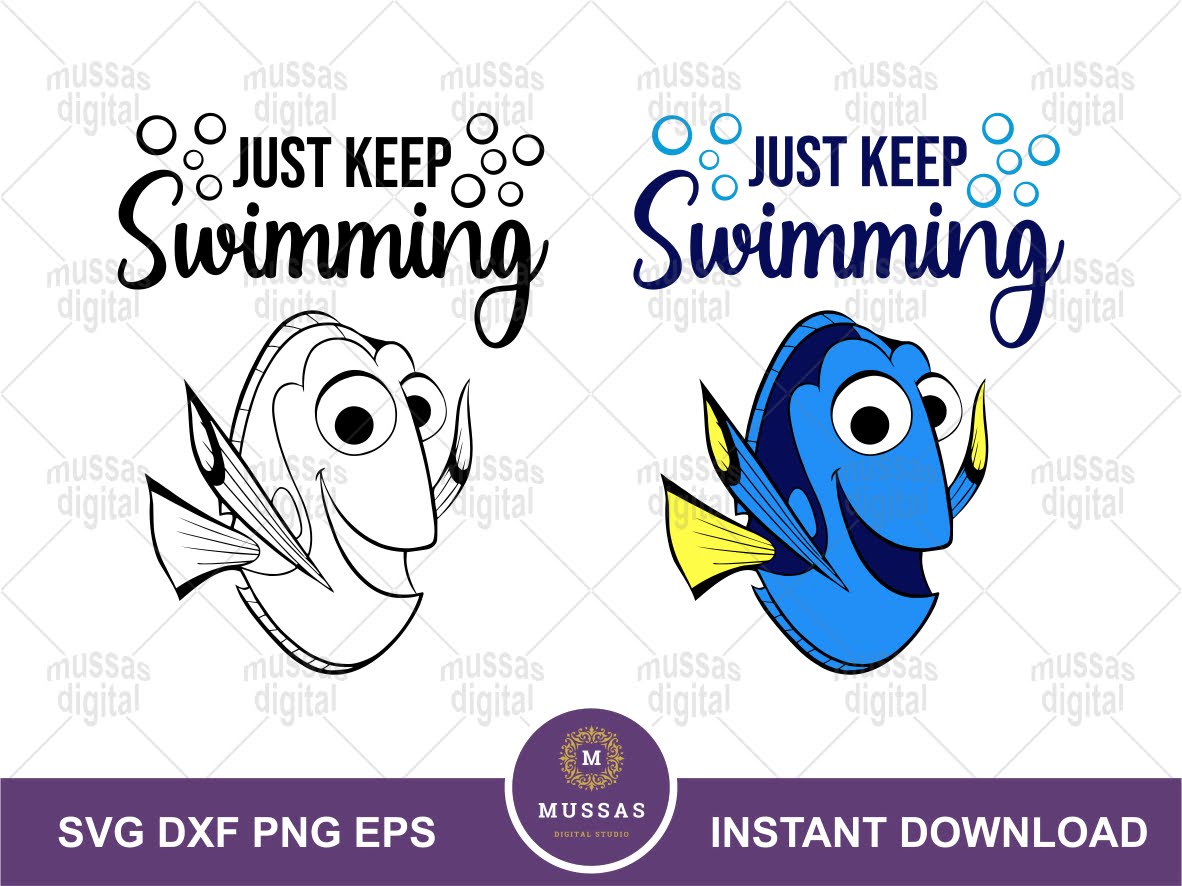 Just Keep Swimming Svg Scrapbook Collection Fish Svg Files | Hot Sex ...
