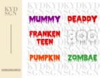 Halloween Family Shirt Design Mummy Deaddy Boo Zombae SVG Vector PNG DXF
