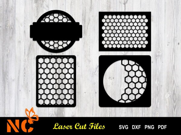 Honeycomb Panels Listing Vectorency Honeycomb panels SVG laser cut file