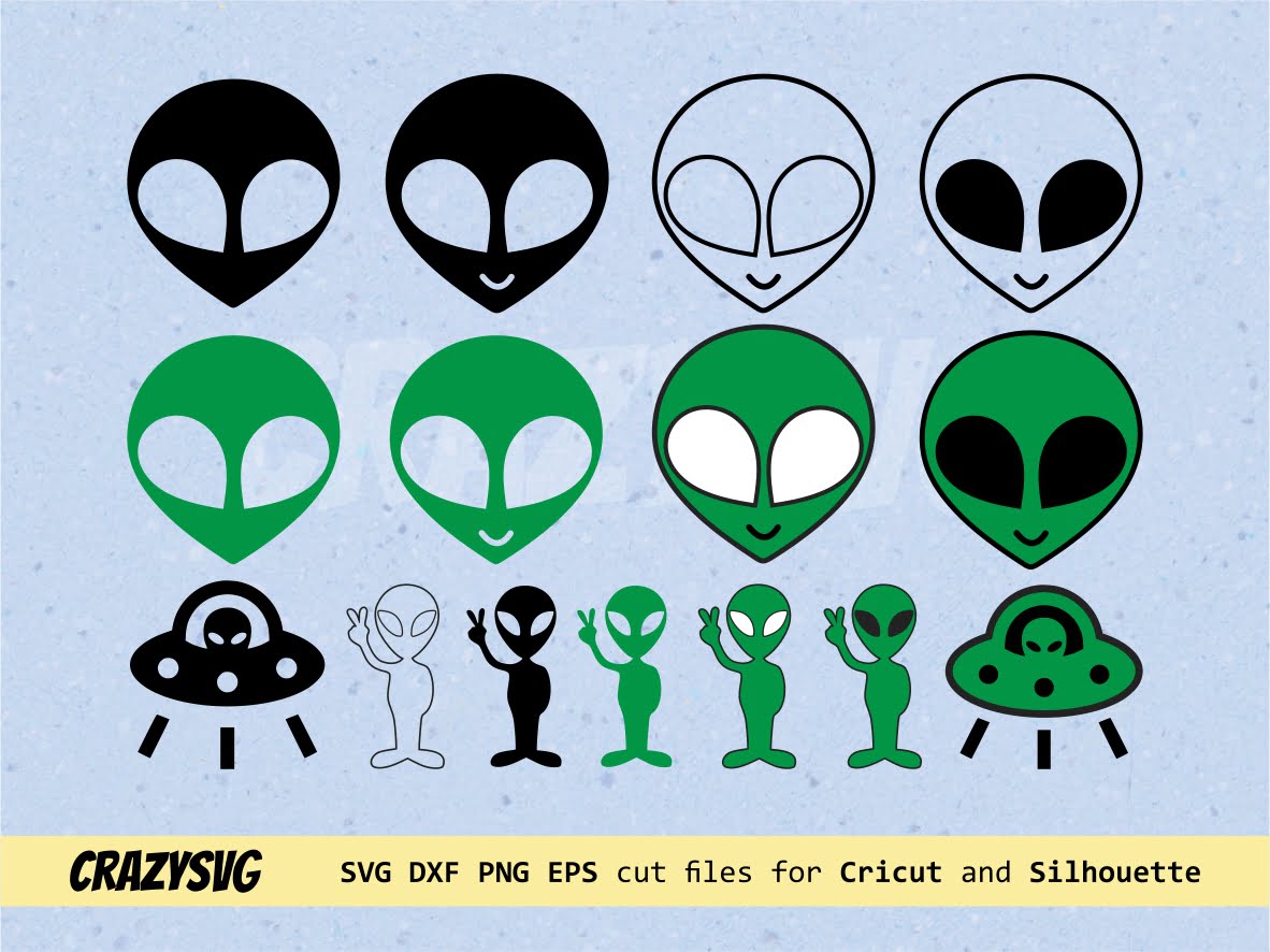 Alien ufo face extraterrestrial svg/alien clipart/alien -  Portugal