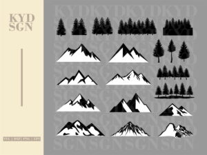 Mountain and Forest SVG, Pine Trees SVG