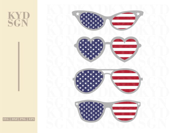 Patriotic 4th of July Sunglasses SVG Files
