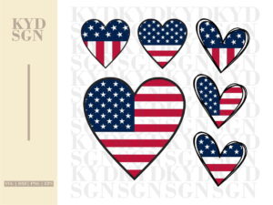 Patriotic American Flag Heart SVG