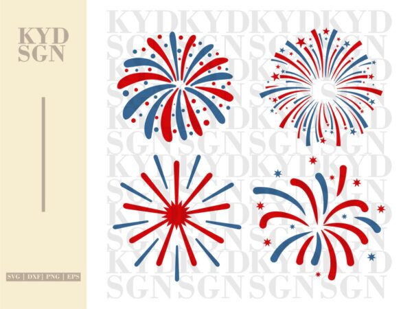 Patriotic Fireworks SVG