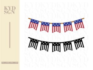 Patriotic Flag Banner SVG Cutting File & Clipart