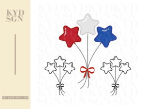 Patriotic Star Balloons Cuttable SVG File & Clipart