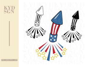 Patriotic Swirls Firecracker SVG Cut File & Clipart