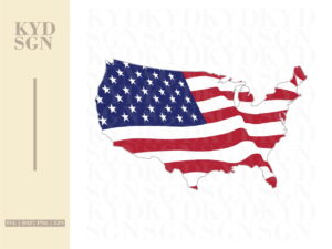 Patriotic USA Flag Map SVG File