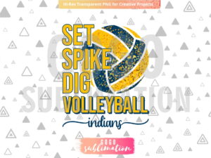 Volleyball Set Spike Dig Indians PNG - Digital design