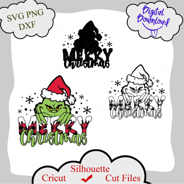 1651 1 Vectorency Grinch SVG, Merry Christmas SVG, Grinch Fingers Christmas SVG, Grinch Shirt Design, Buffalo Plaid Pattern SVG files for cricut, Download