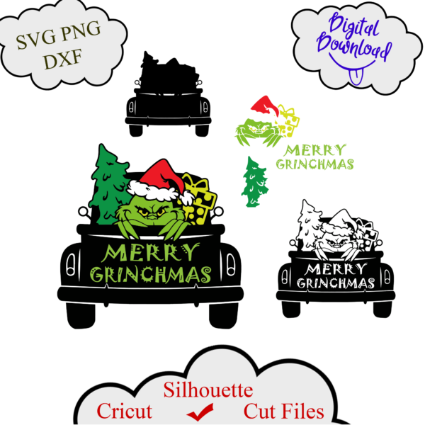 1663 1 Vectorency Grinch SVG, Christmas Truck SVG, Merry Christmas SVG, Tree SVG, Grinch Fingers Christmas SVG, Grinch Shirt Design, SVG files for cricut
