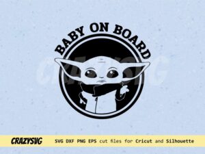 Baby Yoda On Board SVG
