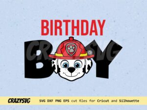 Birthday Boy MarshalL Face SVG