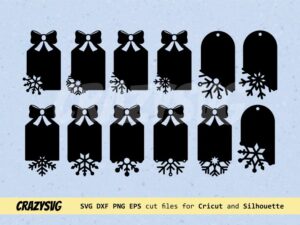 Christmas tags svg file Gift tags svg dxf bundle