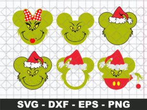 Funny Grinch Mickey Mouse SVG Bundle
