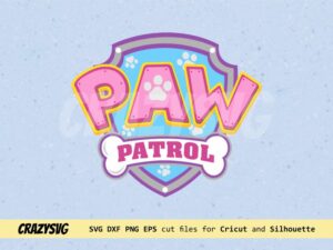 Logo Paw Patrol Birthday Party Pink SVG
