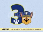 Number 3 Chase SVG Paw Patrol