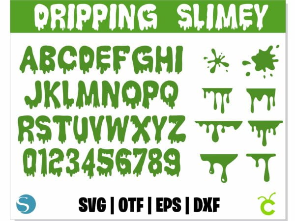 Slimey 1 1 Vectorency Slimey svg Bundle | Dripping font SVG, Halloween font OTF, Dripping font for Cricut, Slimey svg, Dripping borders svg cricut, Halloween Cricut cut files