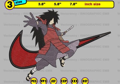 THMMADARANIKEV Vectorency Anime Naruto Shippuden Uchiha Madara Embroidery Design Files Nike inspired 3 size (pes, jef, dst, vp3, exp, xxx, dst)