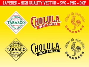 Tobasco, Cholula, Sriracha logo SVG Best