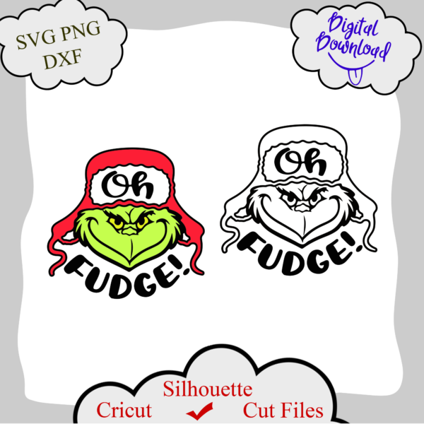 1672 1 Vectorency Grinch SVG, Oh Fudge SVG, Merry Christmas SVG, Grinch Fingers Christmas SVG, Holiday SVG, Grinch Shirt Design, SVG files for cricut,