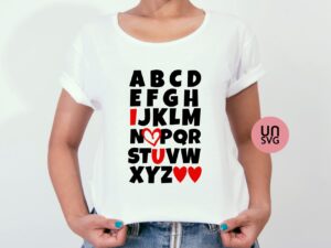 ABC I Love You SVG, Valentines SVG cut file