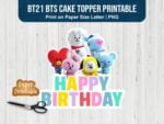 BT21 BTS Cake Topper PNG Printable Instant Download