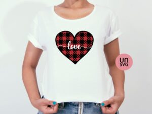 Love {Buffalo Plaid} Heart SVG