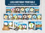 Luca Birthday Banner Printable PDF and PNG