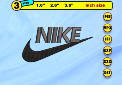 THMNIKE Vectorency Nike Logo small embroidery design files 3 sizes (1.6" , 2.6" , 3.6") : pes,jef,dst,vp3,exp,xxx