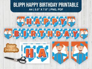 Blippi Happy Birthday Banner Printable