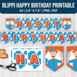 Blippi Happy Birthday Banner Printable