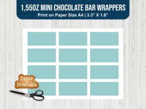1,55oz Mini Chocolate Bar Wrappers Templates