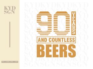 90th Birthday Beers SVG
